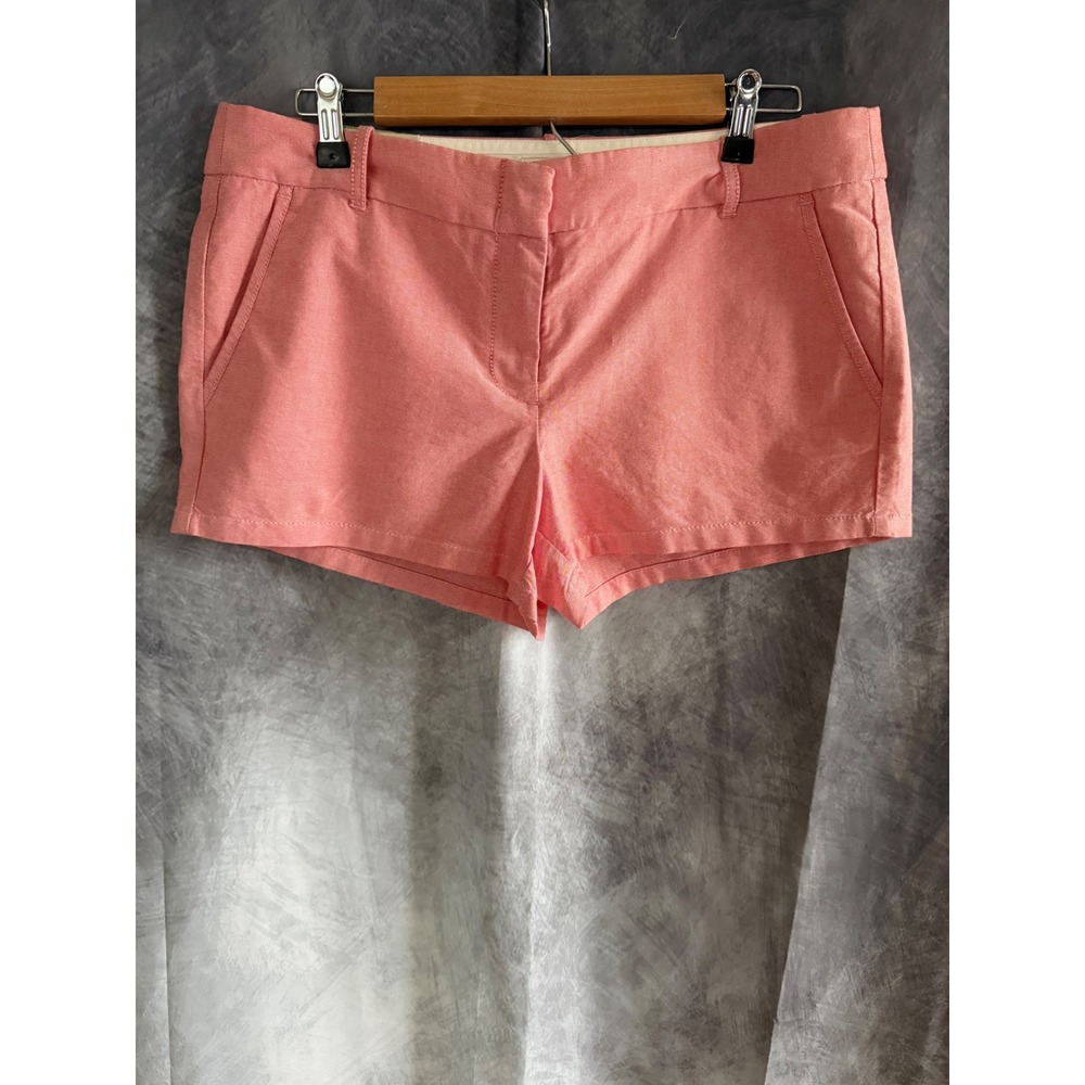 J.Crew Womens City Fit Powdered Oxford Pink Cotton Shorts A4505 Size 10